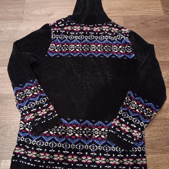 Vintage Designers Originals Studio Turtleneck Sweater Sz s Black Chenille 1990s - Picture 5 of 5